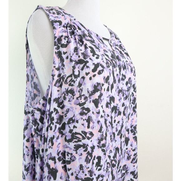 Torrid Size 3X Rayon Crepe Metal Tank Camo Wash Leopard Purple - Picture 7 of 11